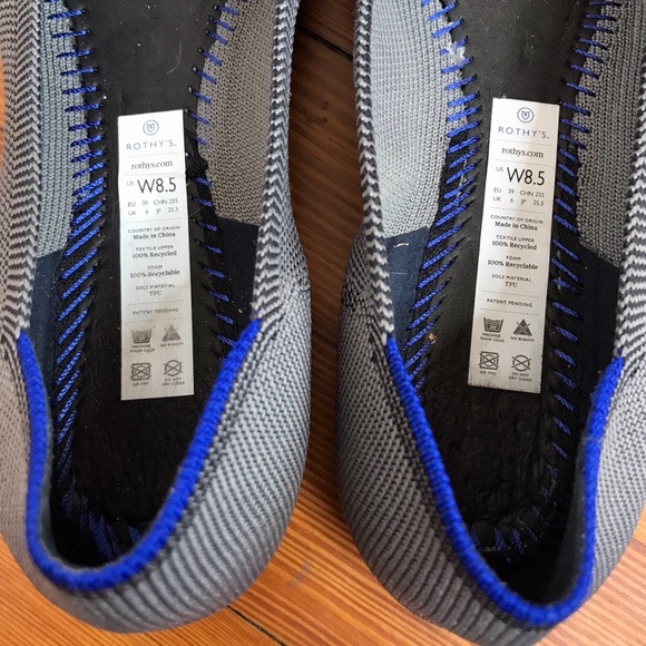 Rothy’s Grey The Point Recycled Washable Flats - Picture 9 of 10